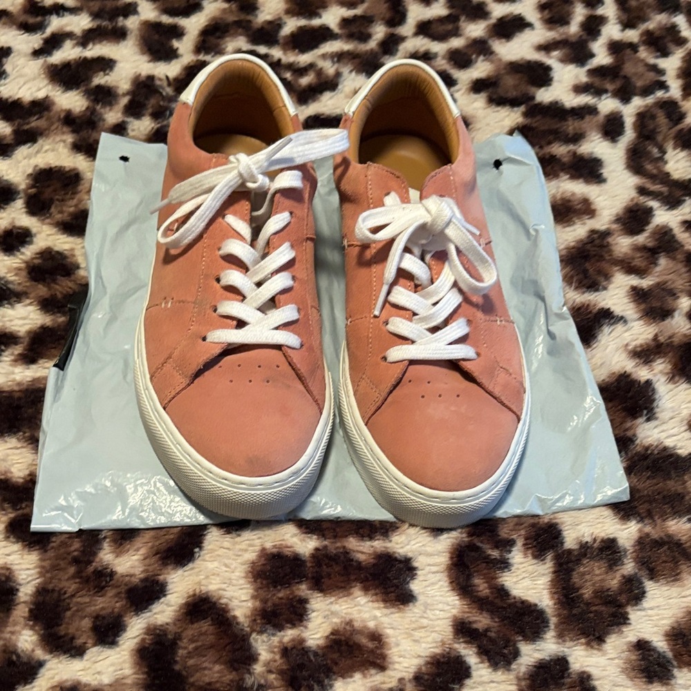 Greats Women's Suede Sneakers in Dusty Coral with White Soles